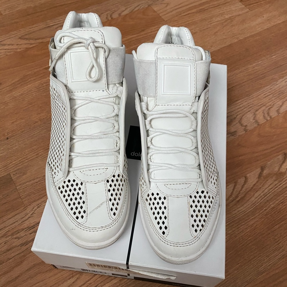 Dolce Vita High Top Leather Sneakers - White